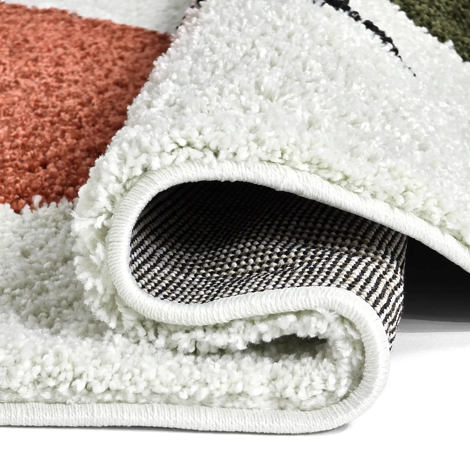 Runde tæpper - Sanghar (hvid/orange/grøn)