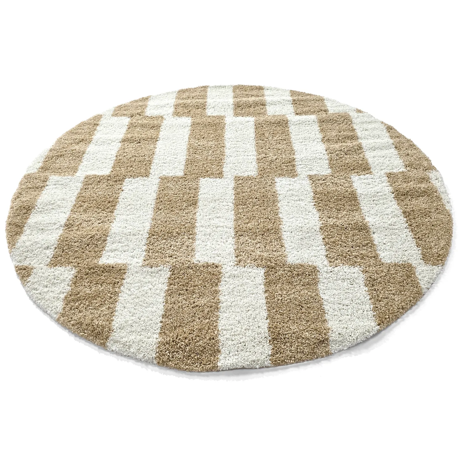 Runde tæpper - Tamri (beige/hvid)