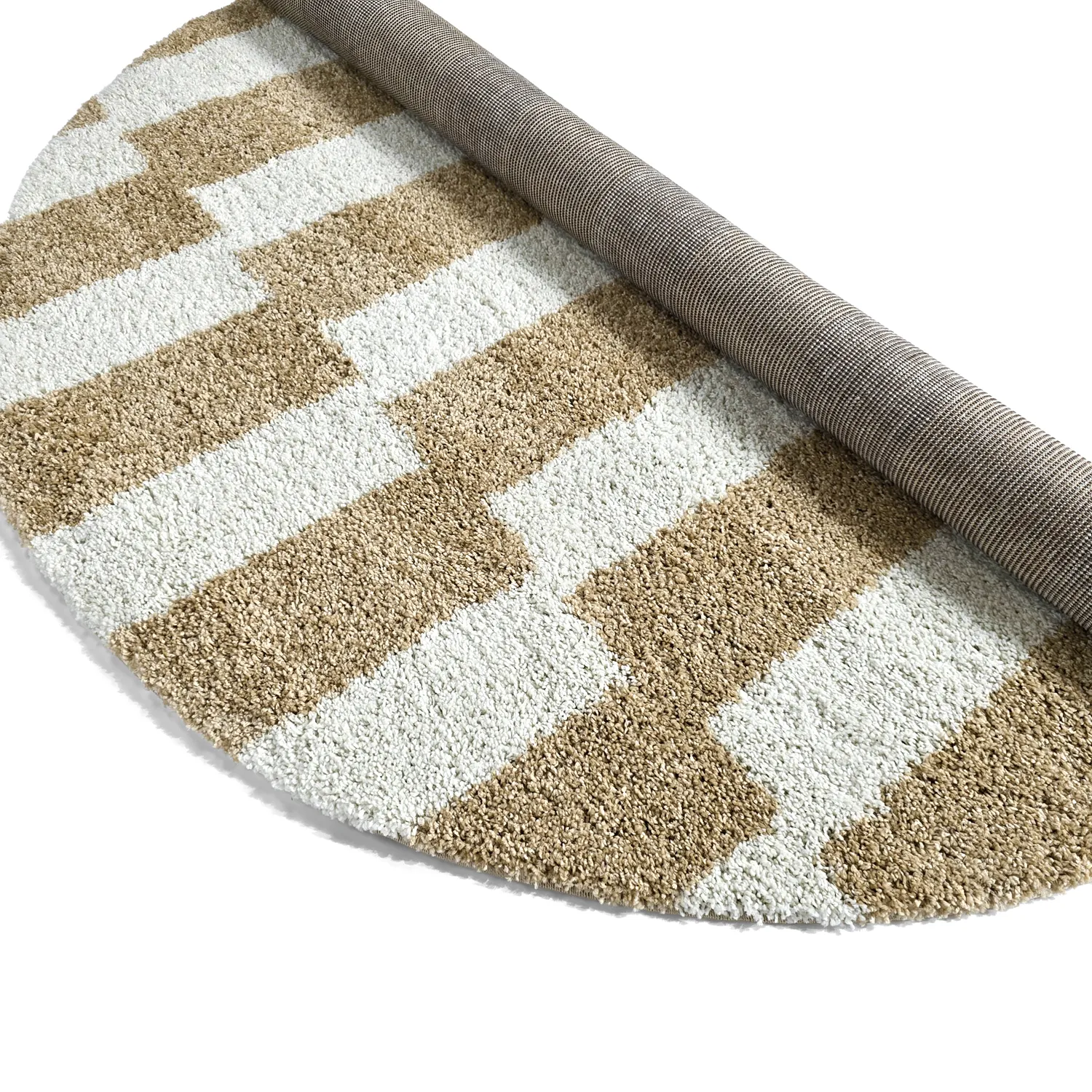 Runde tæpper - Tamri (beige/hvid)