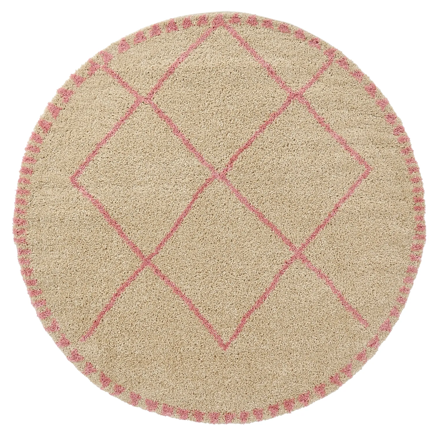 Runde tæpper - Tiznit (beige/pink)