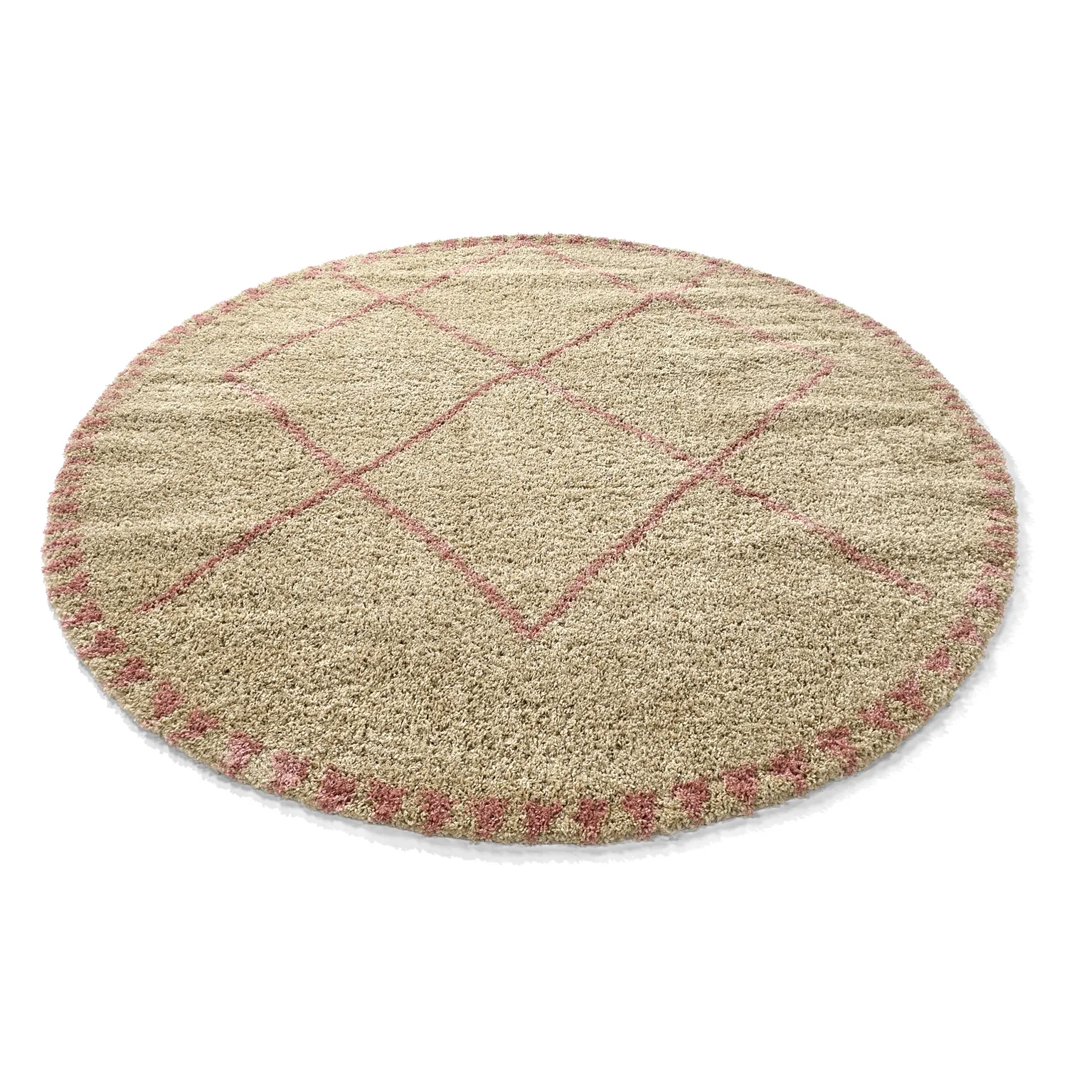 Runde tæpper - Tiznit (beige/pink)