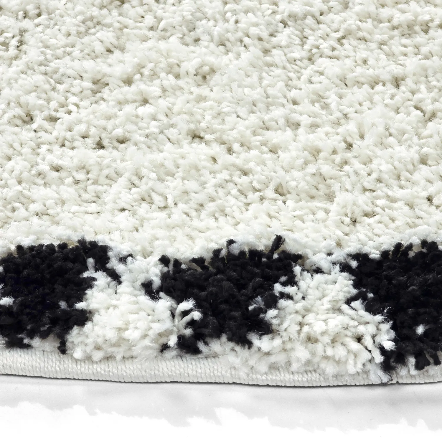 Runde tæpper - Tiznit (hvid/sort)