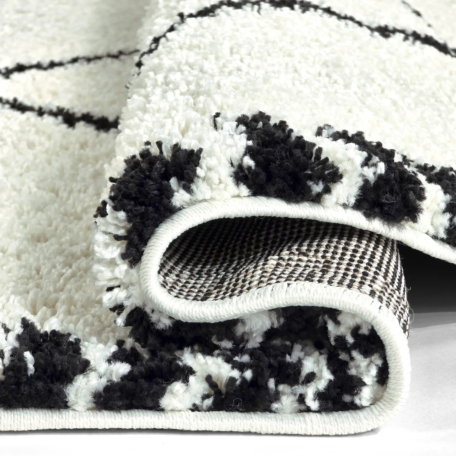 Runde tæpper - Tiznit (hvid/sort)