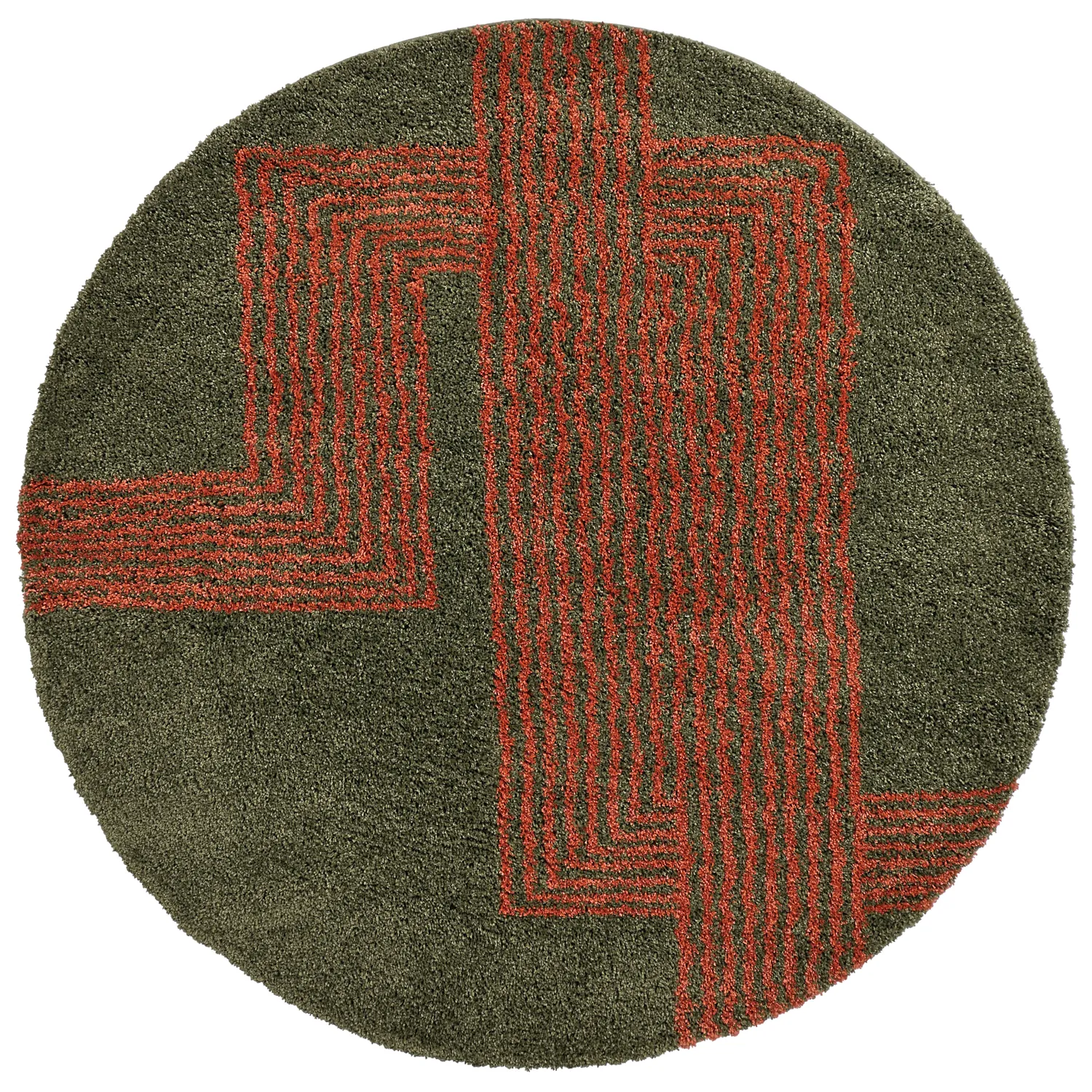 Runde tæpper - Zagora (grøn/orange)