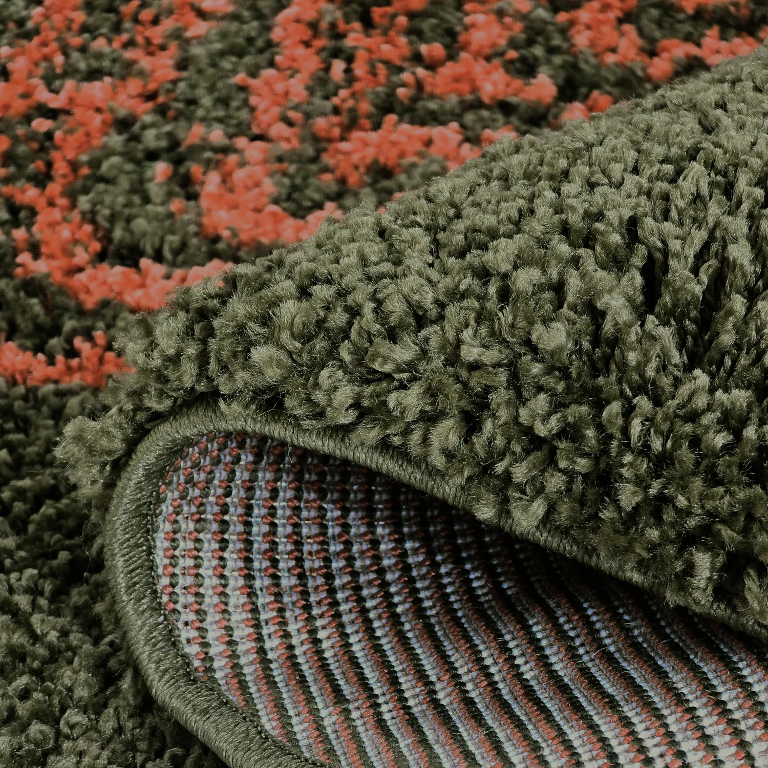 Runde tæpper - Zagora (grøn/orange)