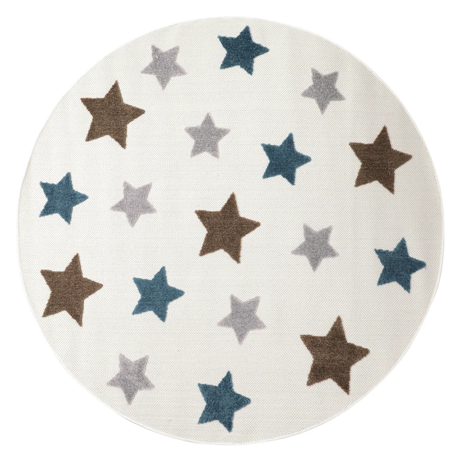 Rundt børnetæppe - Stars (creme/multi)