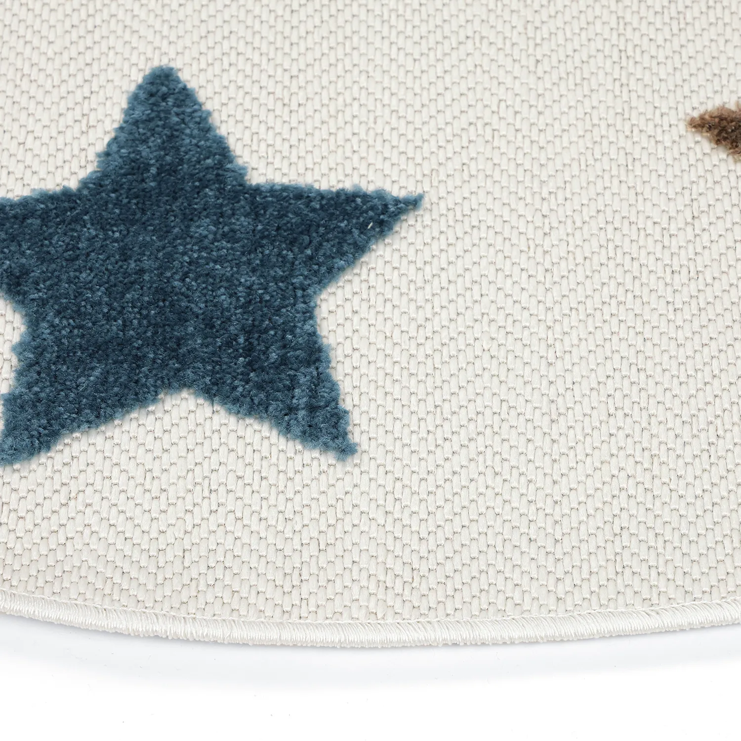 Rundt børnetæppe - Stars (creme/multi)