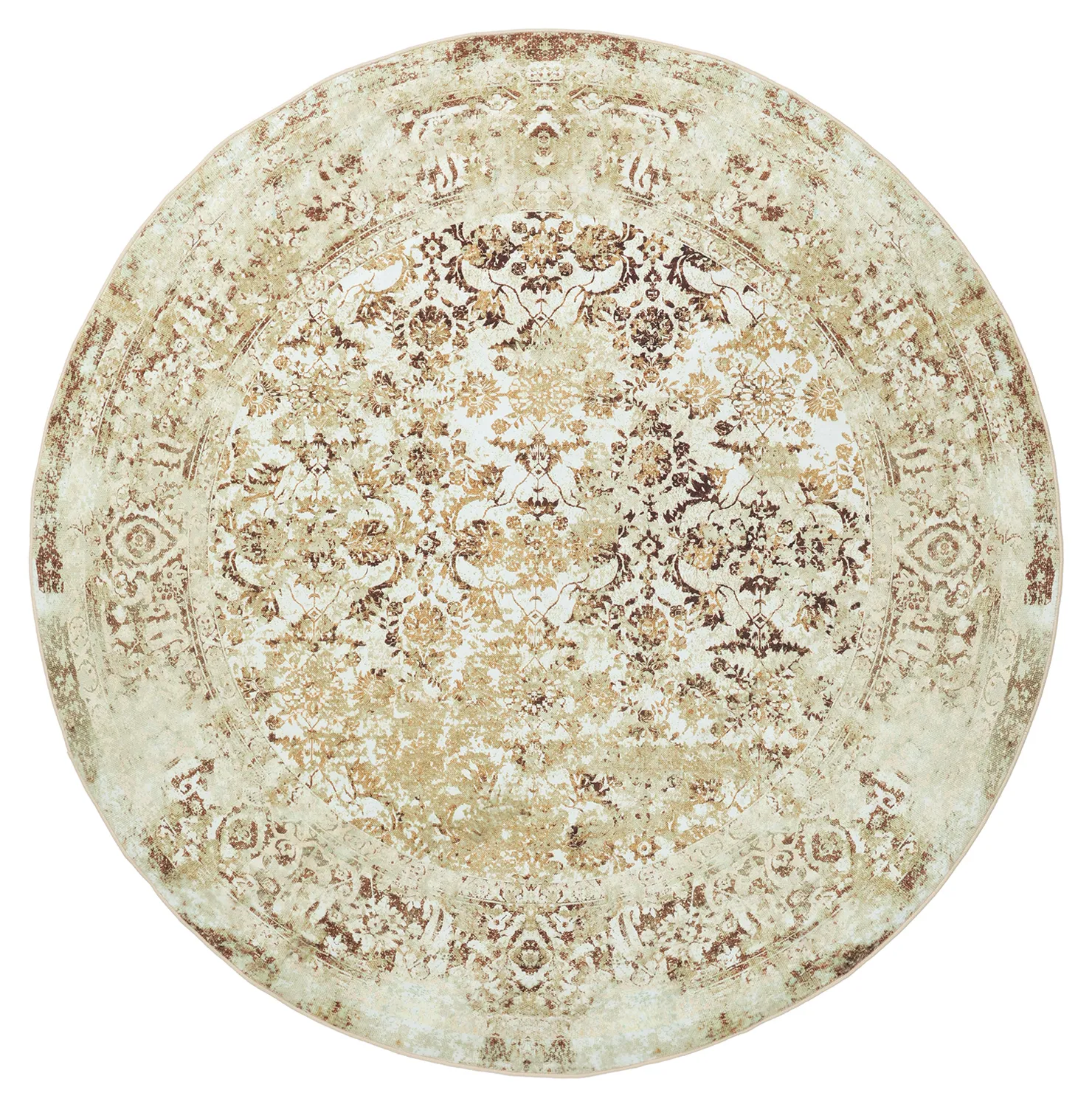 Rundt tæppe - Denizli (beige)