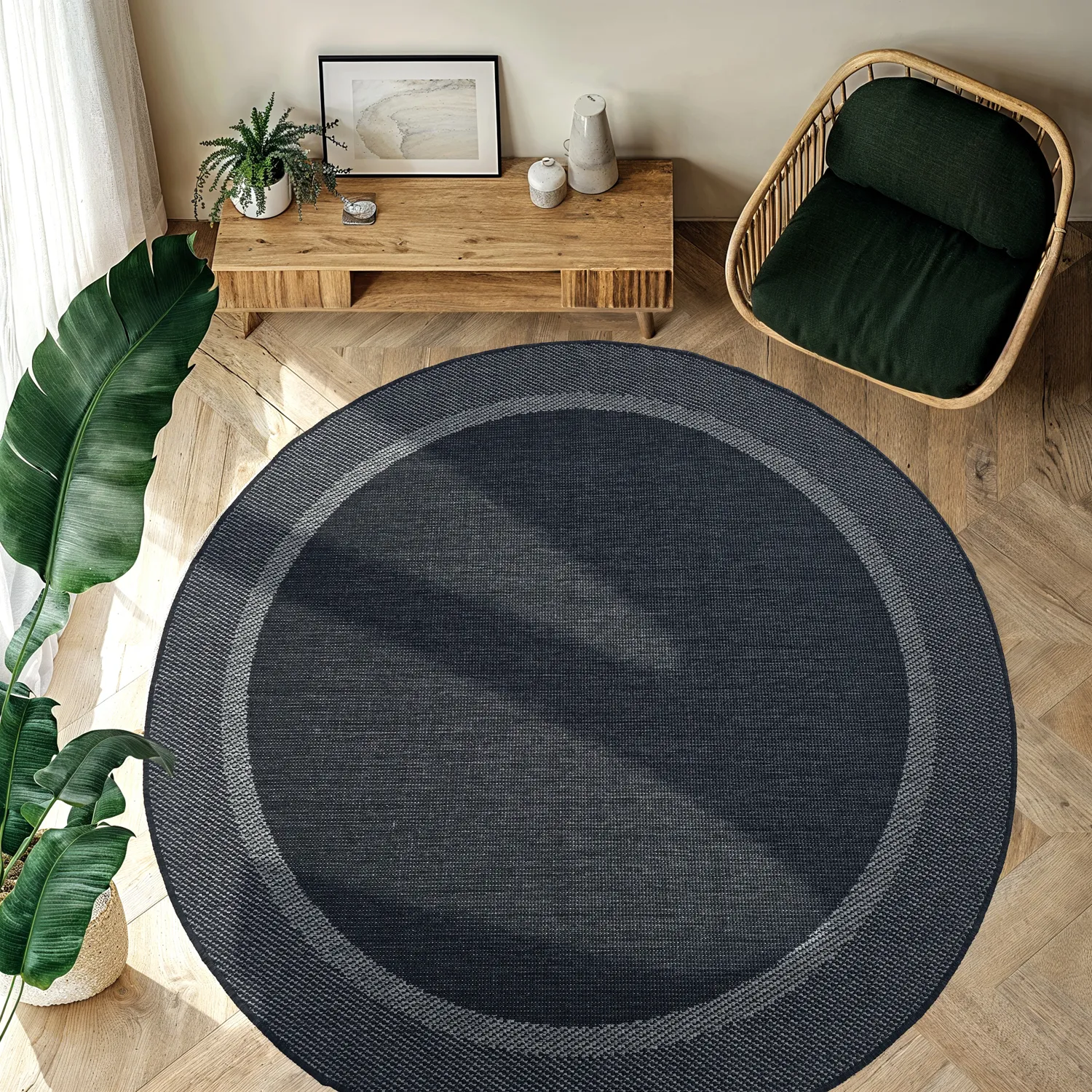 Rundt tæppe - Indoor/Outdoor Alta (antracit)
