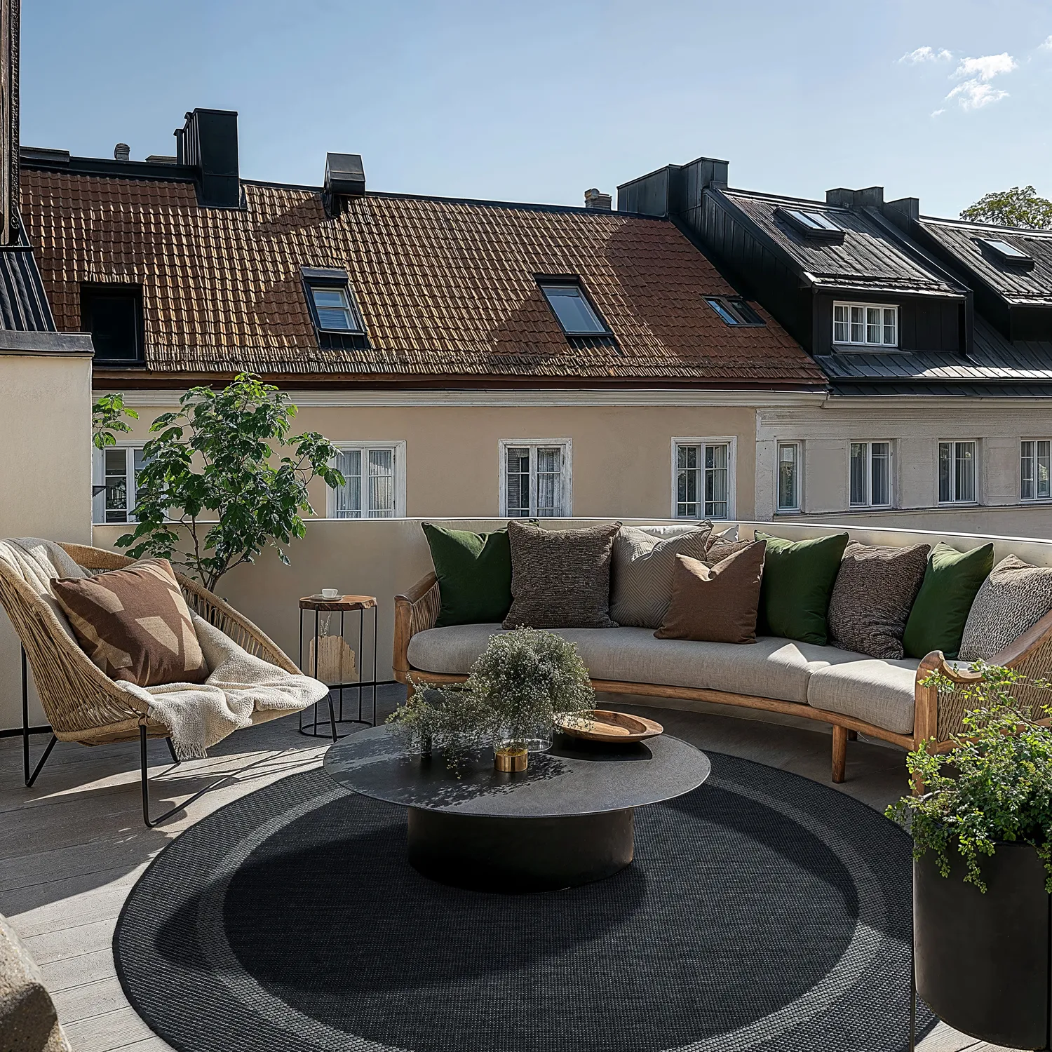 Rundt tæppe - Indoor/Outdoor Alta (antracit)