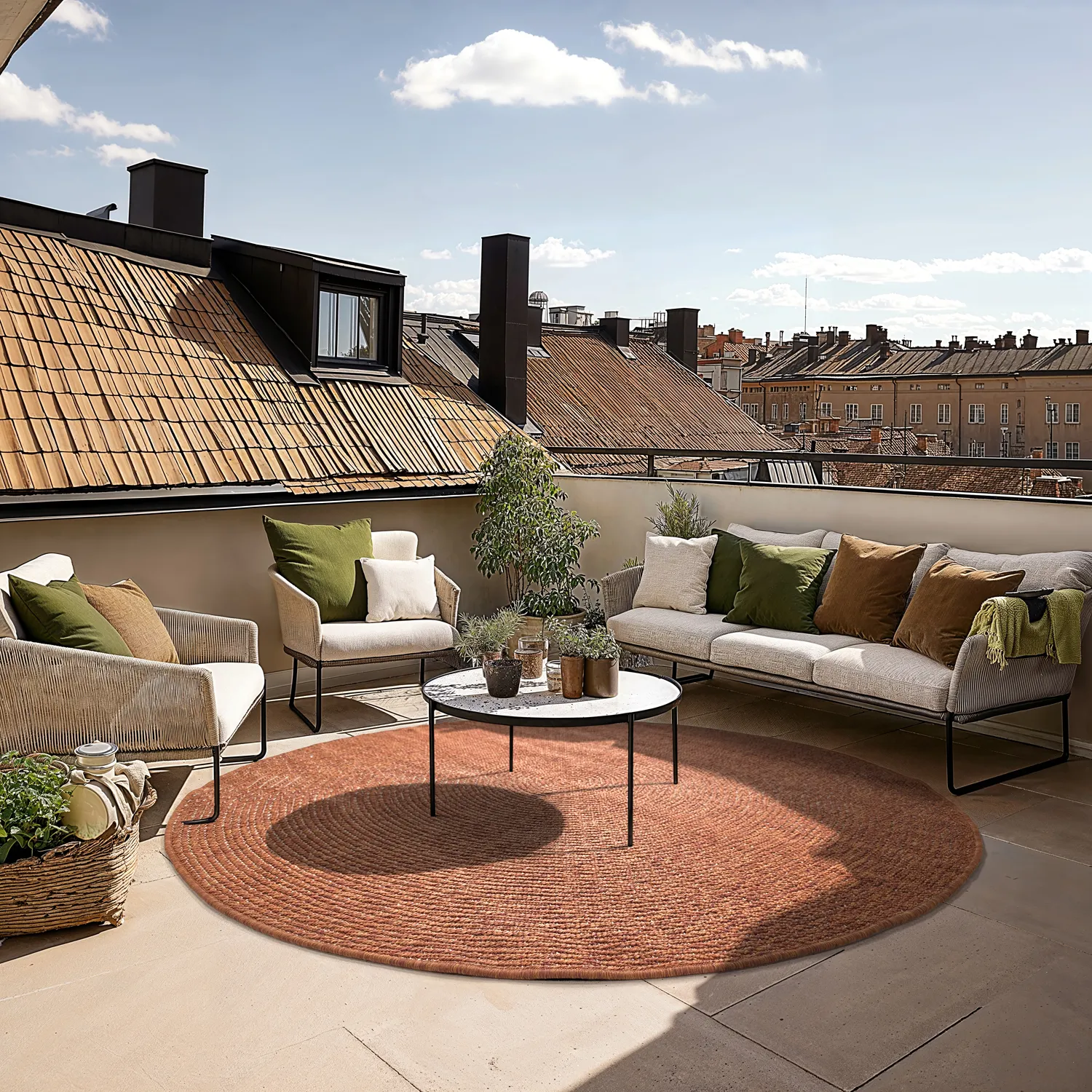 Rundt tæppe - Indoor/Outdoor Arlo (orange)