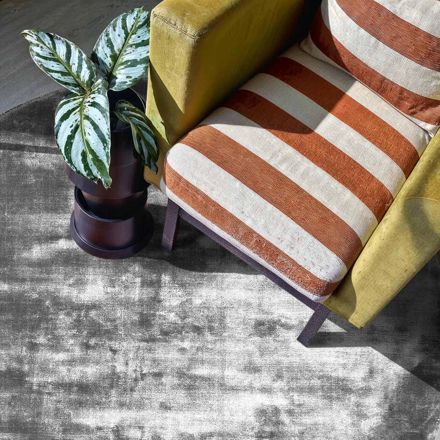 Rundt tæppe - Jodhpur Special Luxury Edition Viscose (grå)