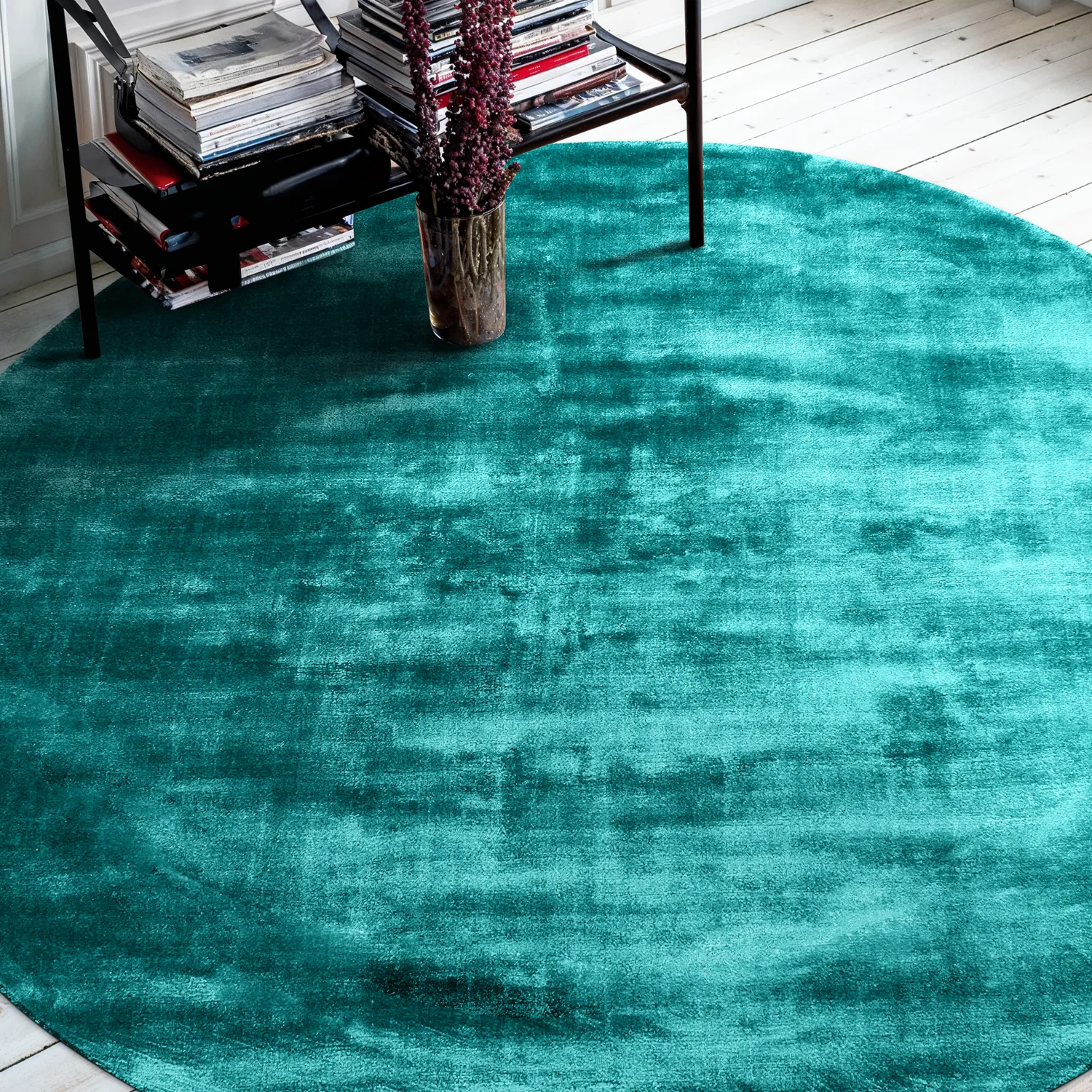 Rundt tæppe - Jodhpur Special Luxury Edition (turkis)