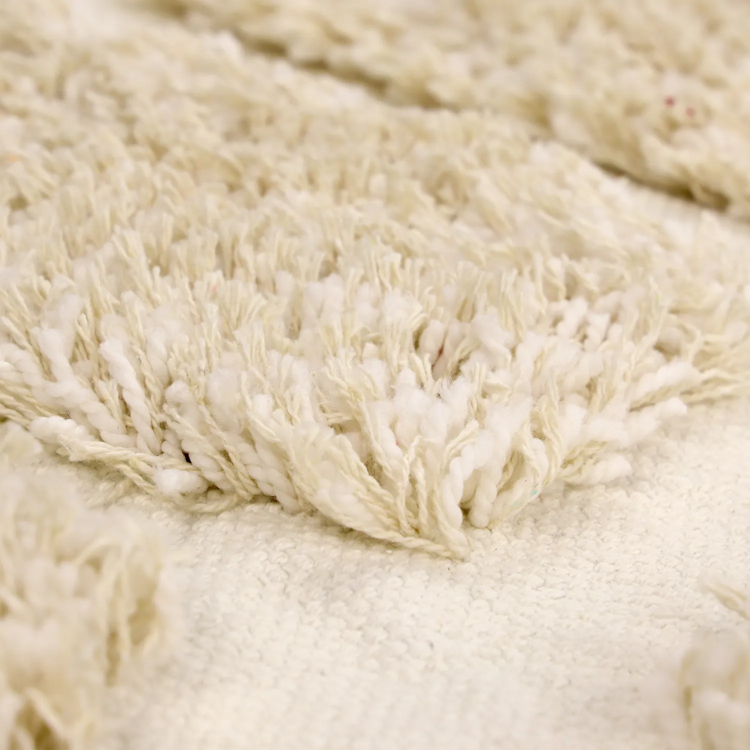 Rundt tæppe - Otranto Natural Cotton Shaggy (off-white)