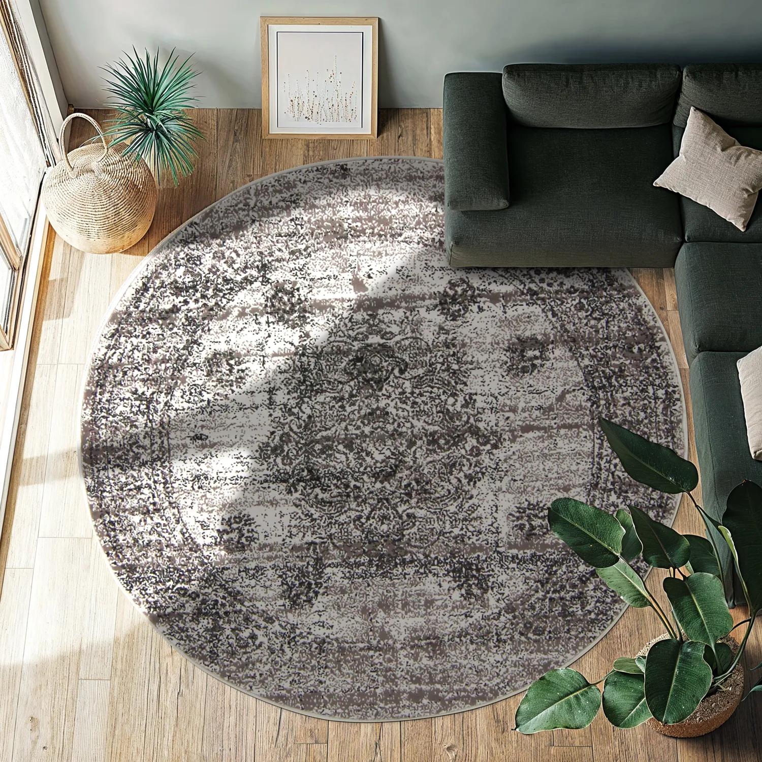 Rundt tæppe - Peking Royal (grå)