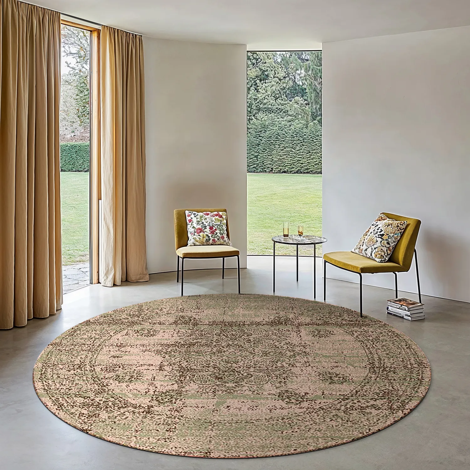 Rundt tæppe - Peking Royal (lyserød)