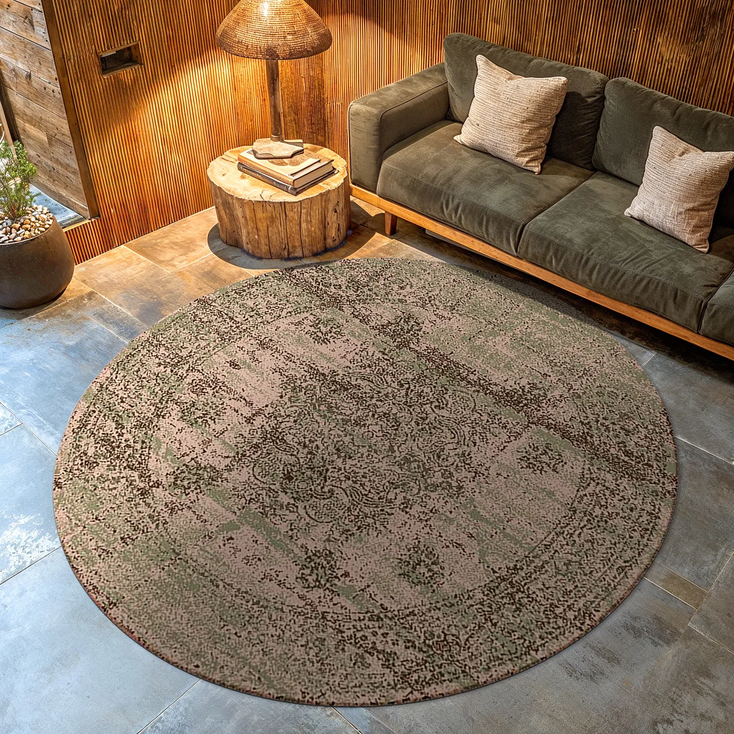 Rundt tæppe - Peking Royal (lyserød)