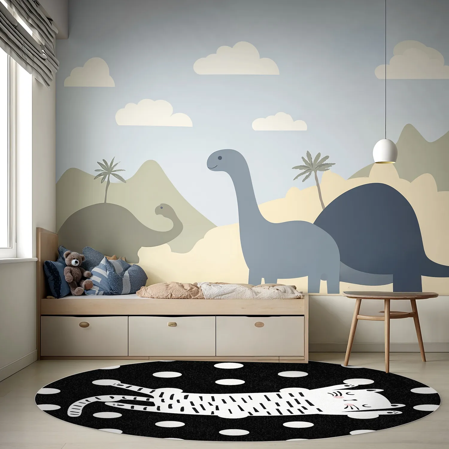 Runde tæpper - Sleepy Kitten (multi)