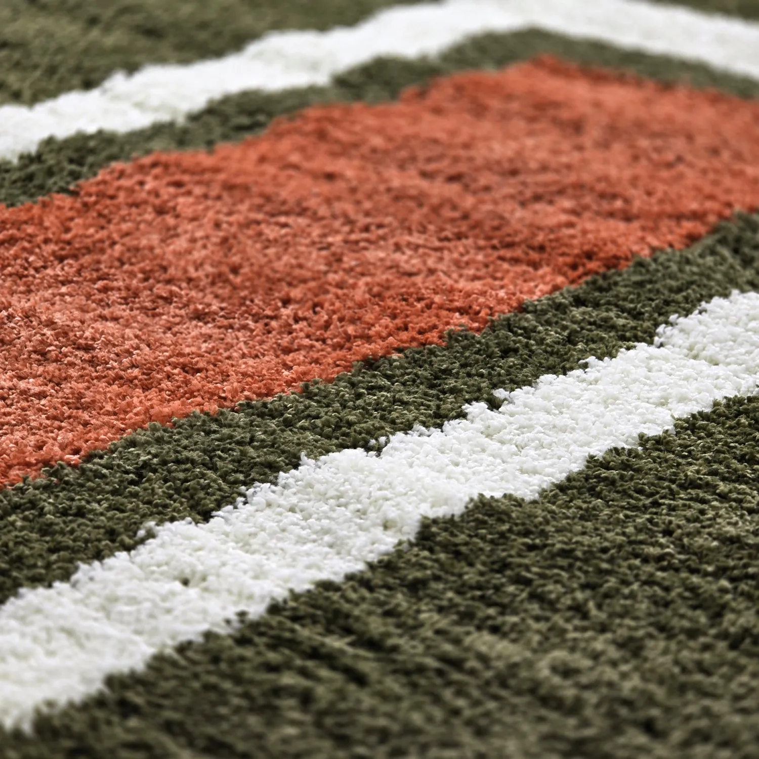 Ryatæpper - Alsace (grøn/hvid/orange)