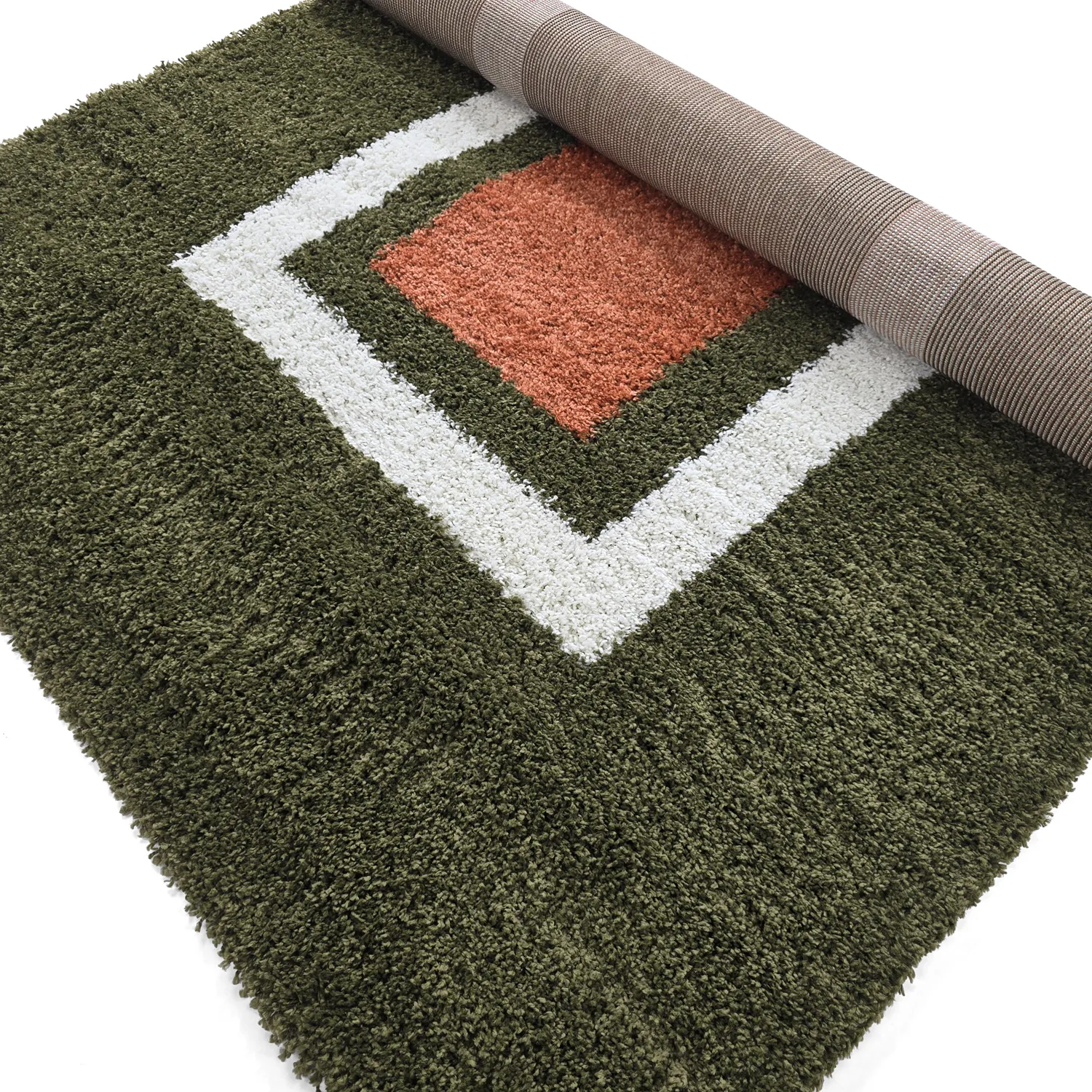 Ryatæpper - Alsace (grøn/hvid/orange)