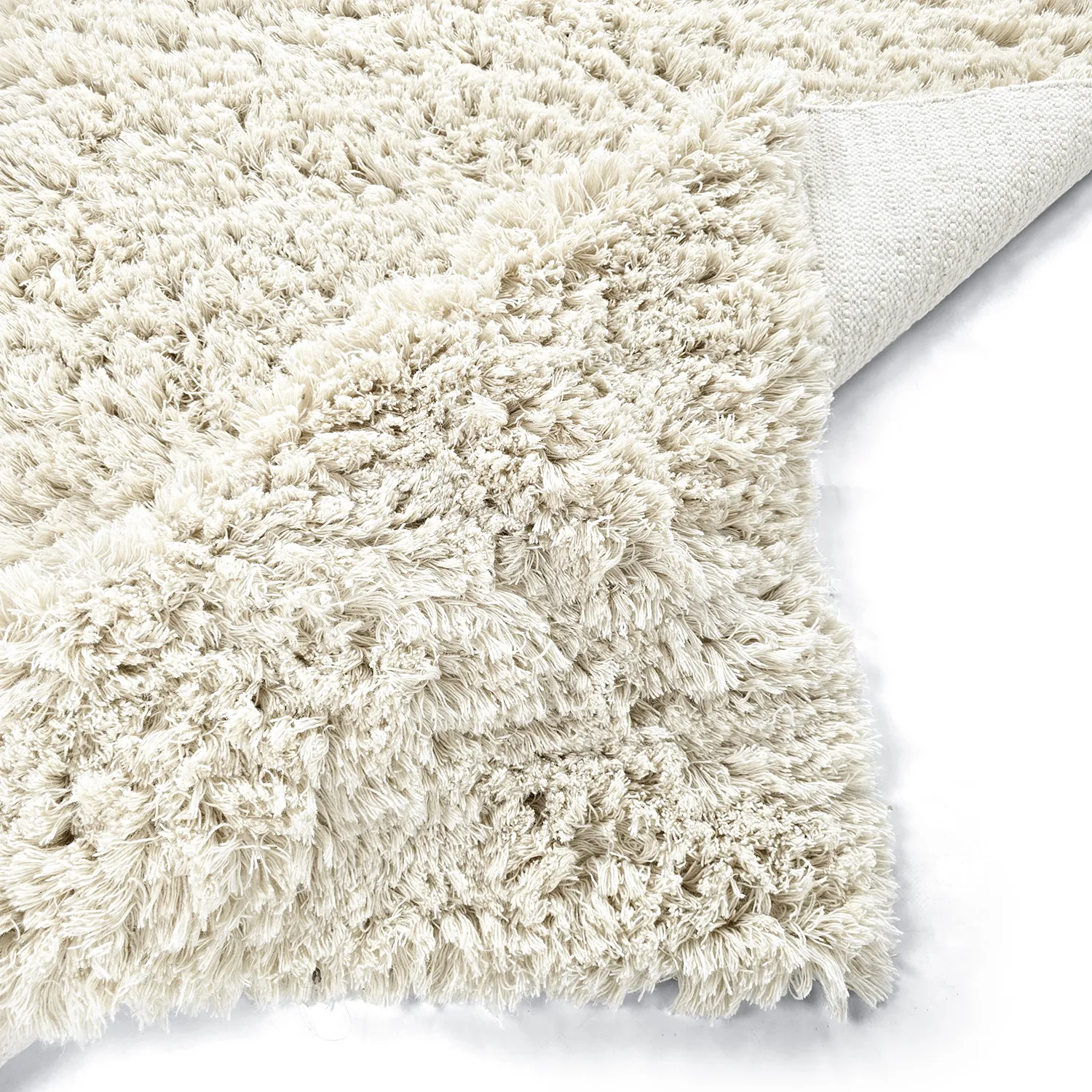 Ryatæpper - Fassale Hand Woven Wool Shaggy (hvid)
