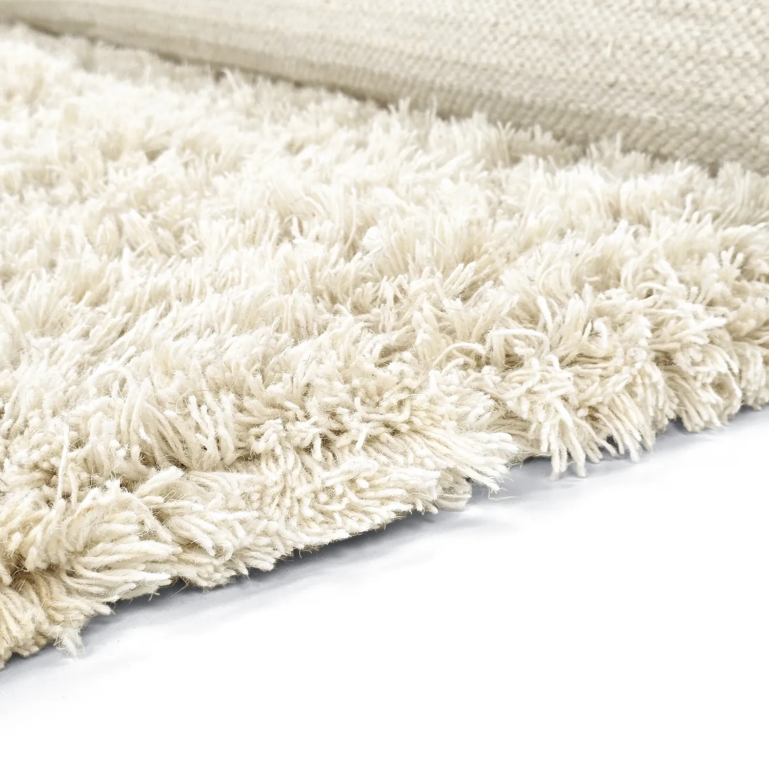 Ryatæpper - Fassale Hand Woven Wool Shaggy (hvid)