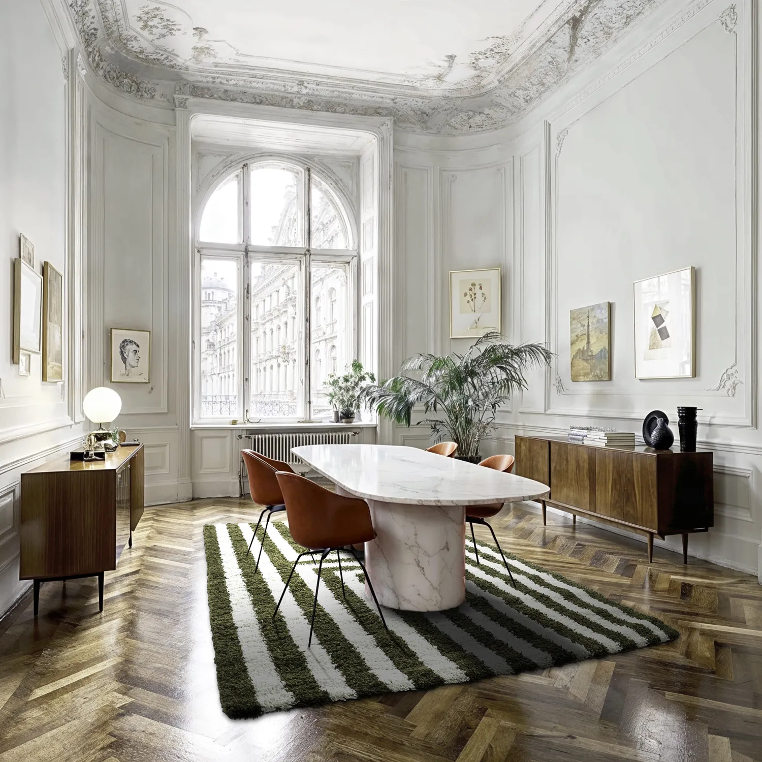 Ryatæpper - Imilchil (hvid/grøn)