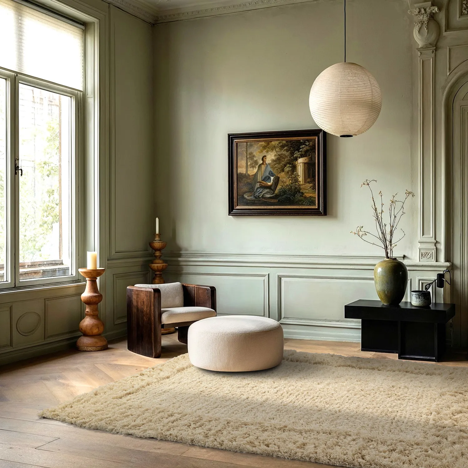 Ryatæpper - Melilla Hand Woven Wool Shaggy (natur)