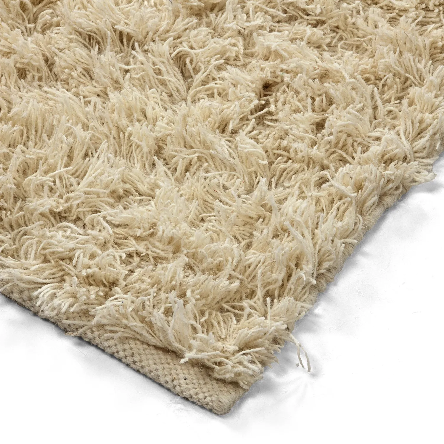 Ryatæpper - Melilla Hand Woven Wool Shaggy (natur)