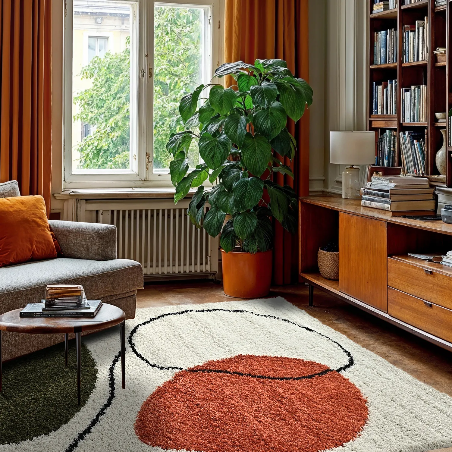 Ryatæpper - Sanghar (hvid/orange/grøn)