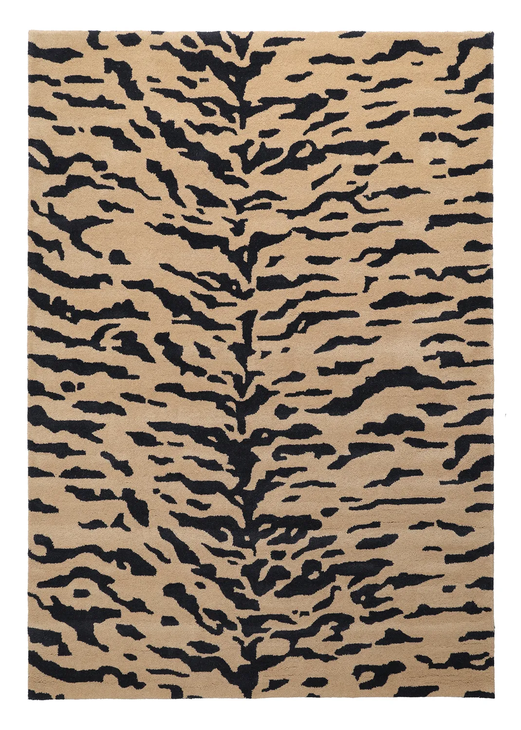 Ryatæpper - Zebra Tufted Wool Premium (beige/sort)