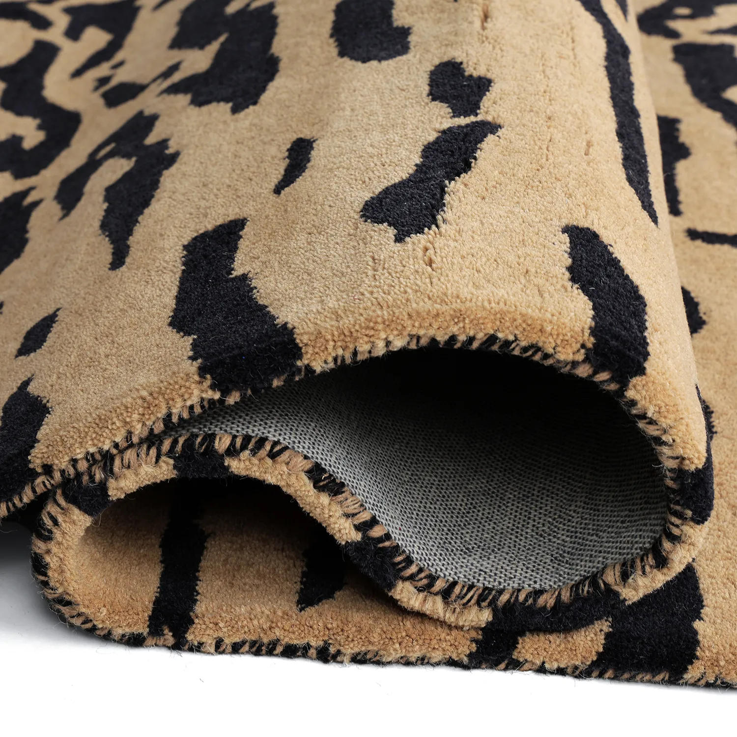 Ryatæpper - Zebra Tufted Wool Premium (beige/sort)