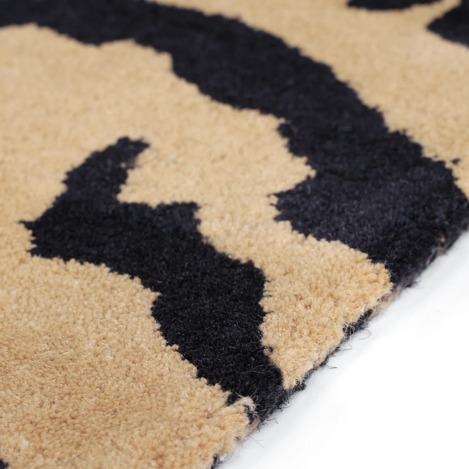Ryatæpper - Zebra Tufted Wool Premium (beige/sort)