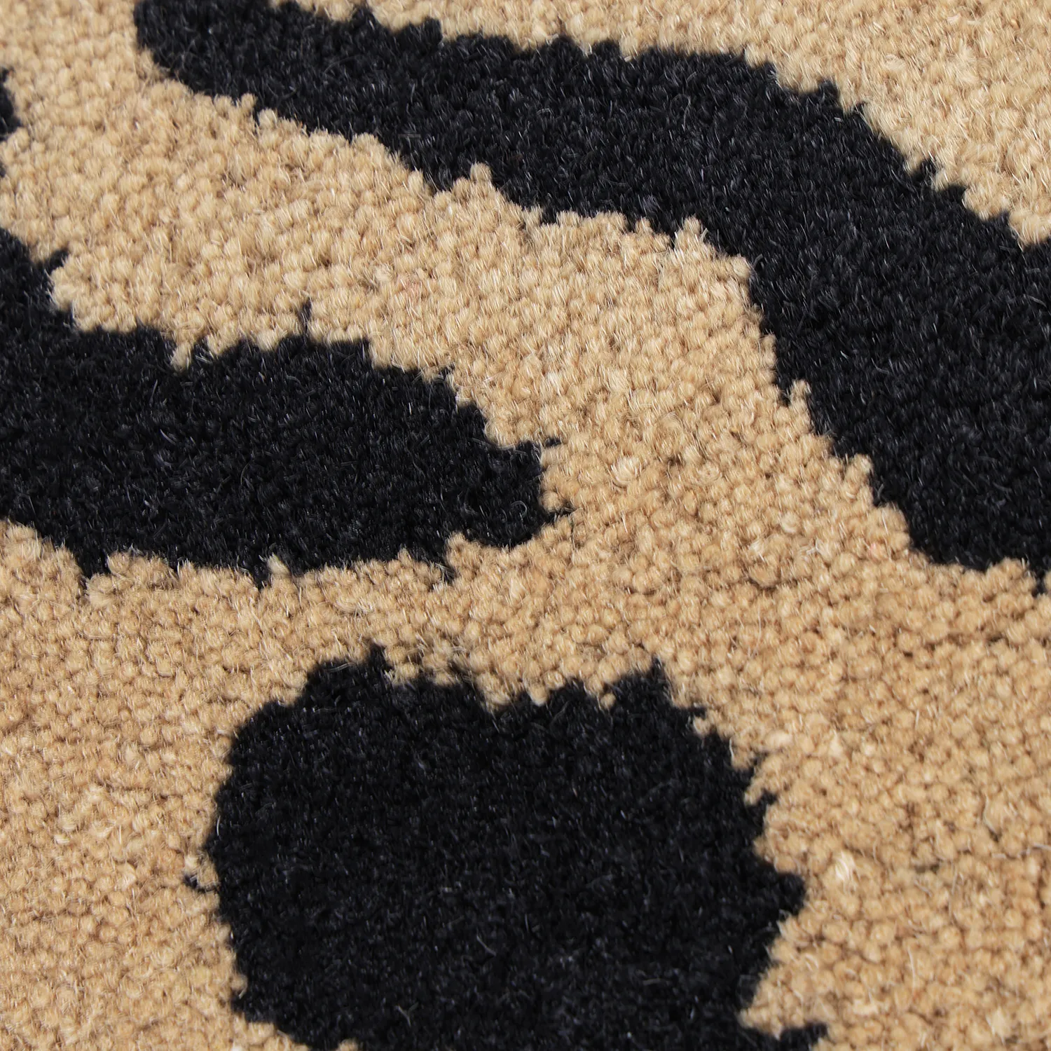 Ryatæpper - Zebra Tufted Wool Premium (beige/sort)