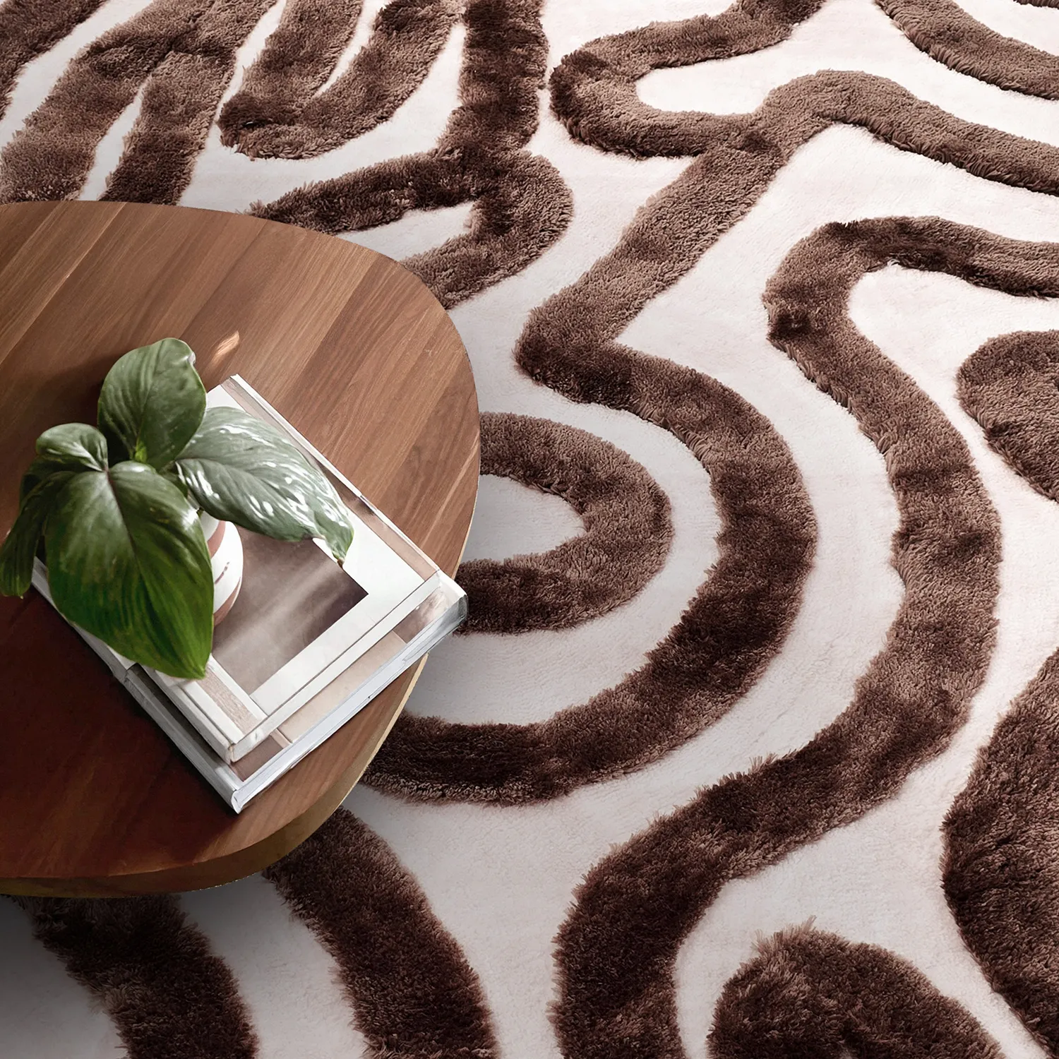 Ryatæpper - Akaba (brun/lyserød)