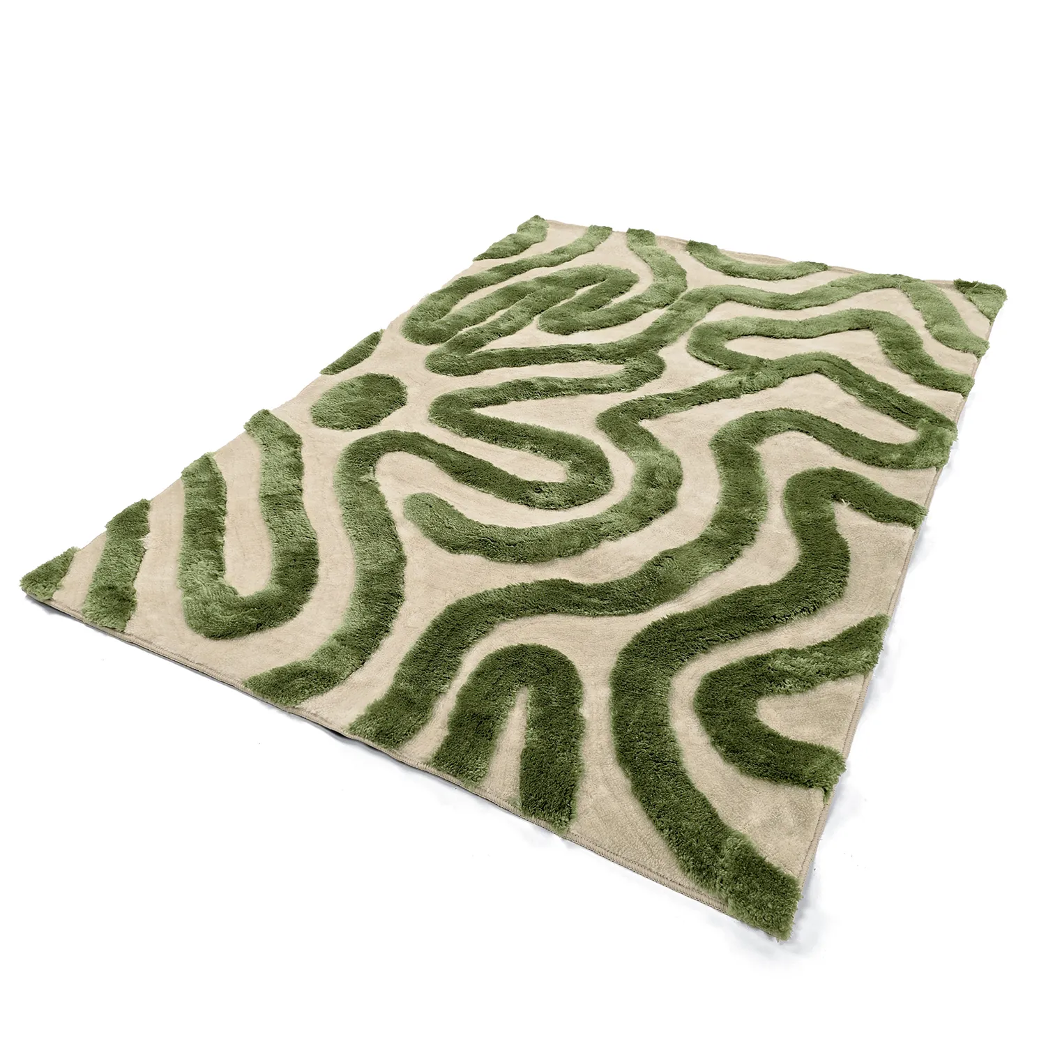 Ryatæpper - Akaba (creme/grøn)