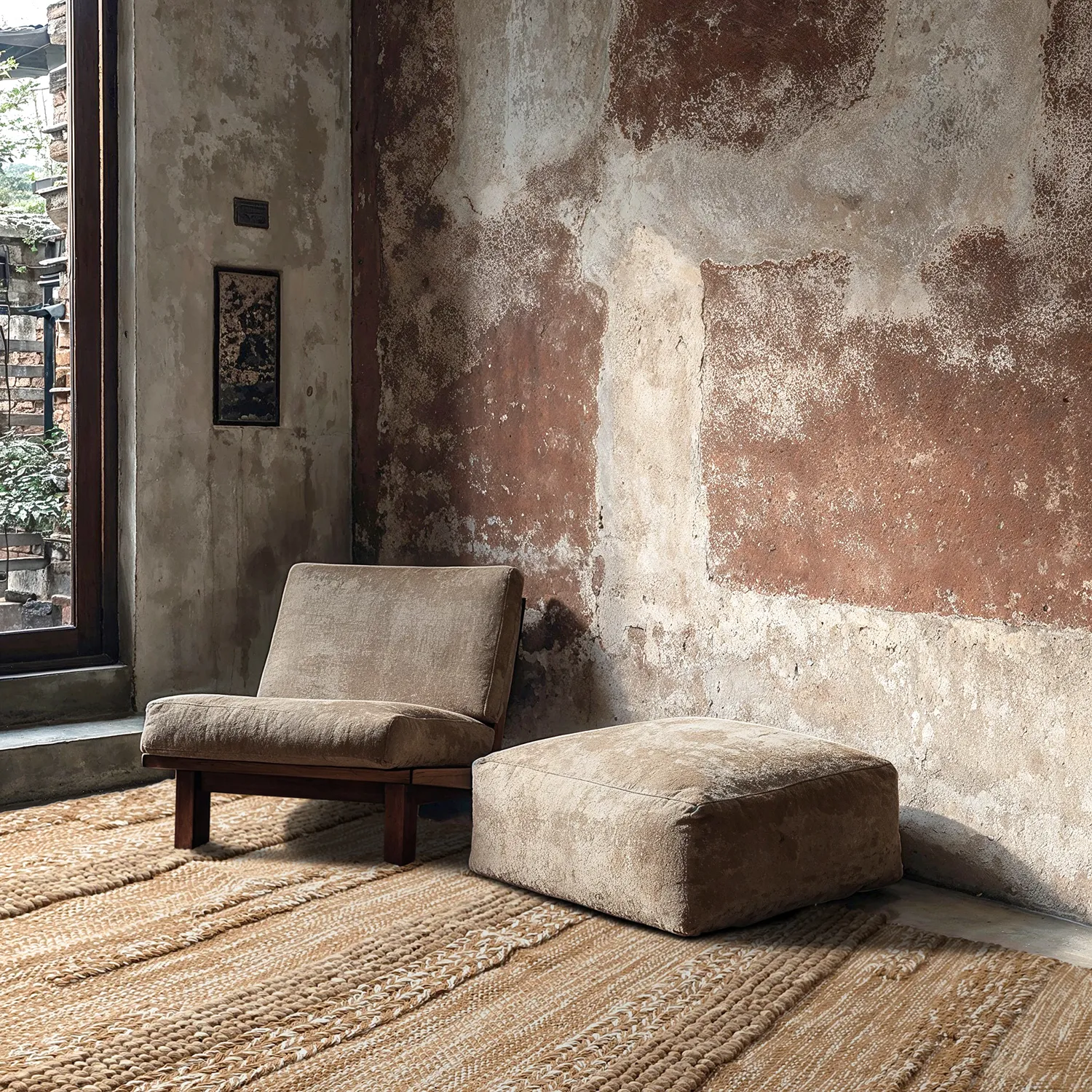 Uldtæppe - Almaty (lysebrun)