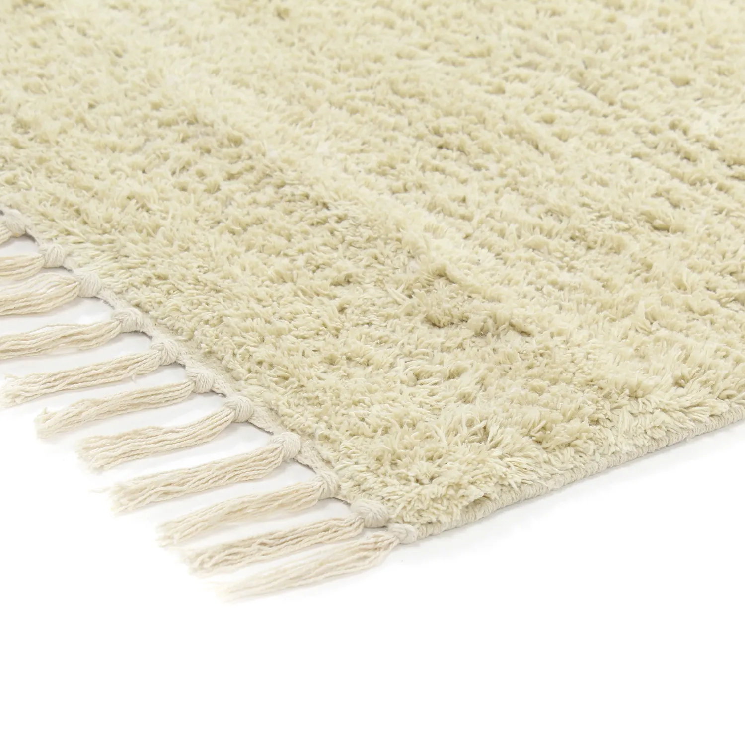 Ryatæpper - Amira Natural Cotton Shaggy (beige/lilla)