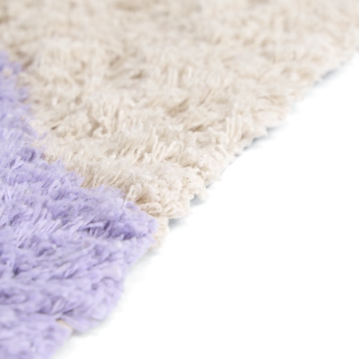 Ryatæpper - Amira Natural Cotton Shaggy (lilla/beige)