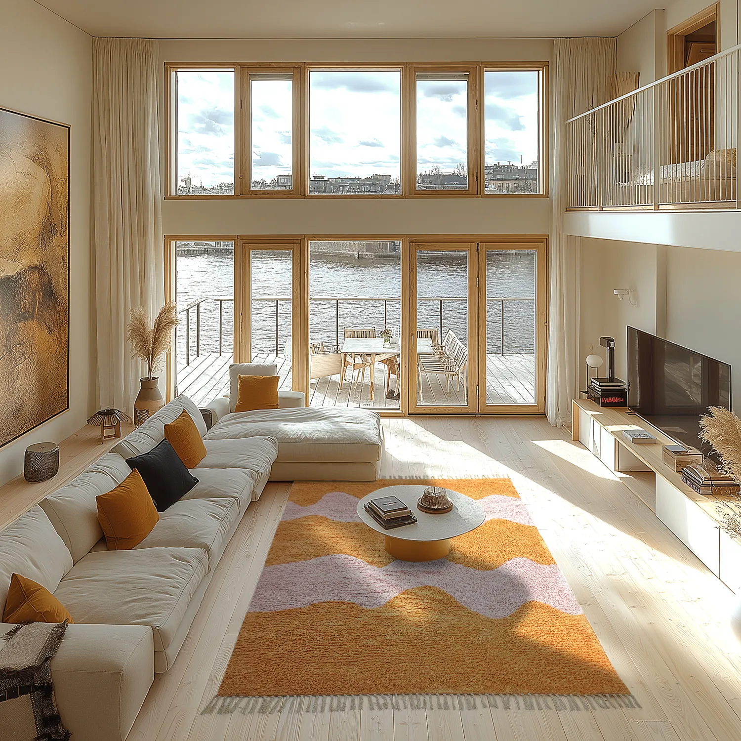 Ryatæpper - Amira Natural Cotton Shaggy (orange/pink)