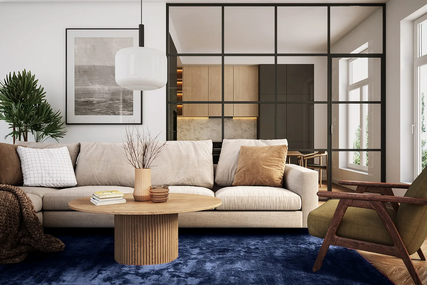 Ryatæpper - Aranga Super Soft Fur (mørkeblå)