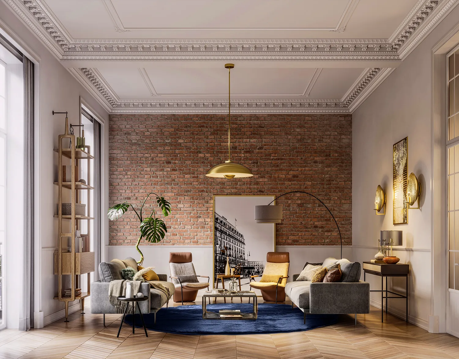 Runde tæpper - Aranga Super Soft Fur (mørkeblå)