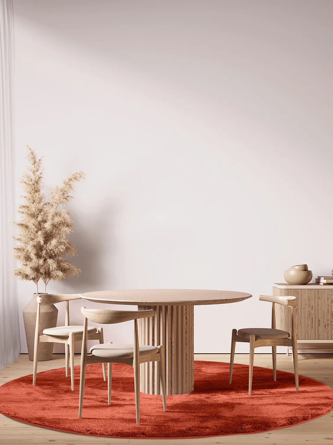 Runde tæpper - Aranga Super Soft Fur (rød)