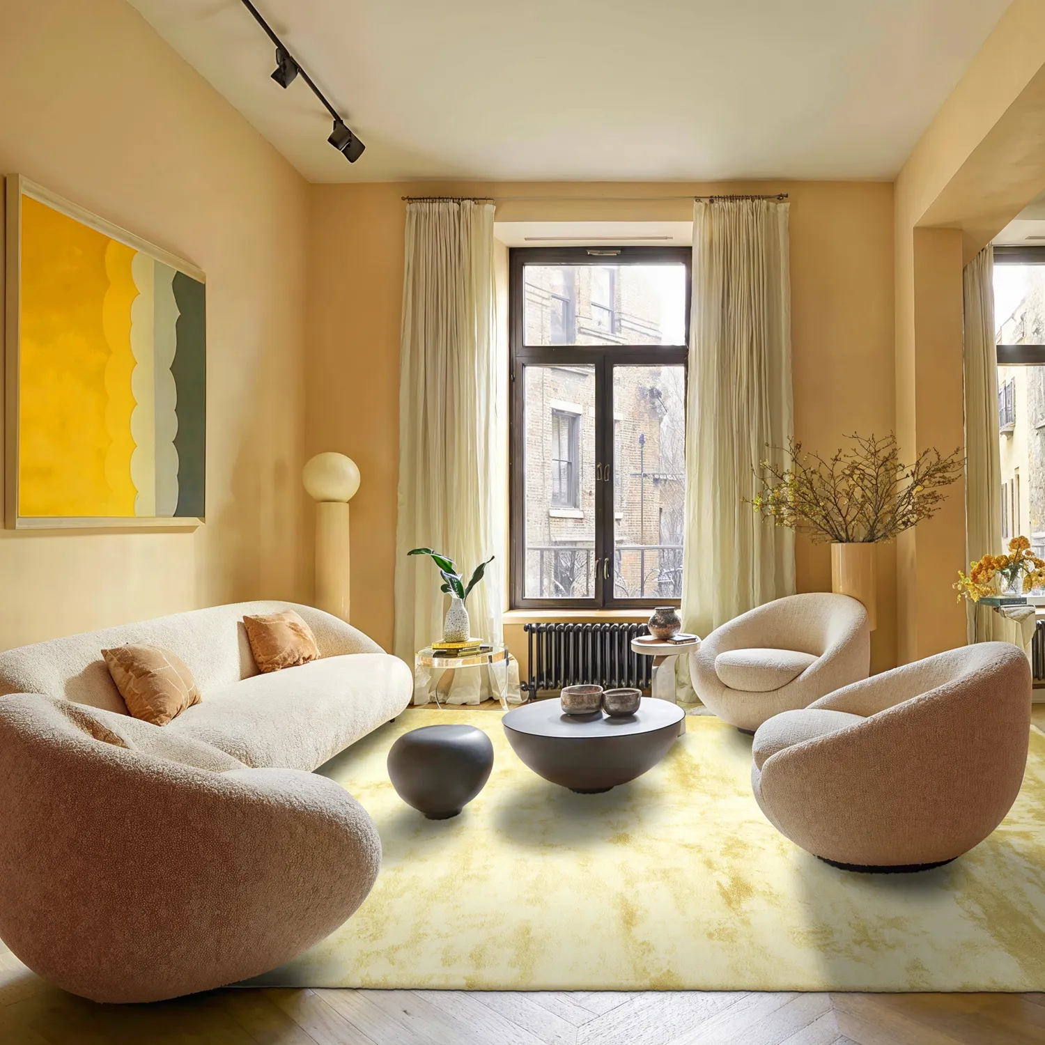 Ryatæpper - Aranga Super Soft Fur (lysegul)