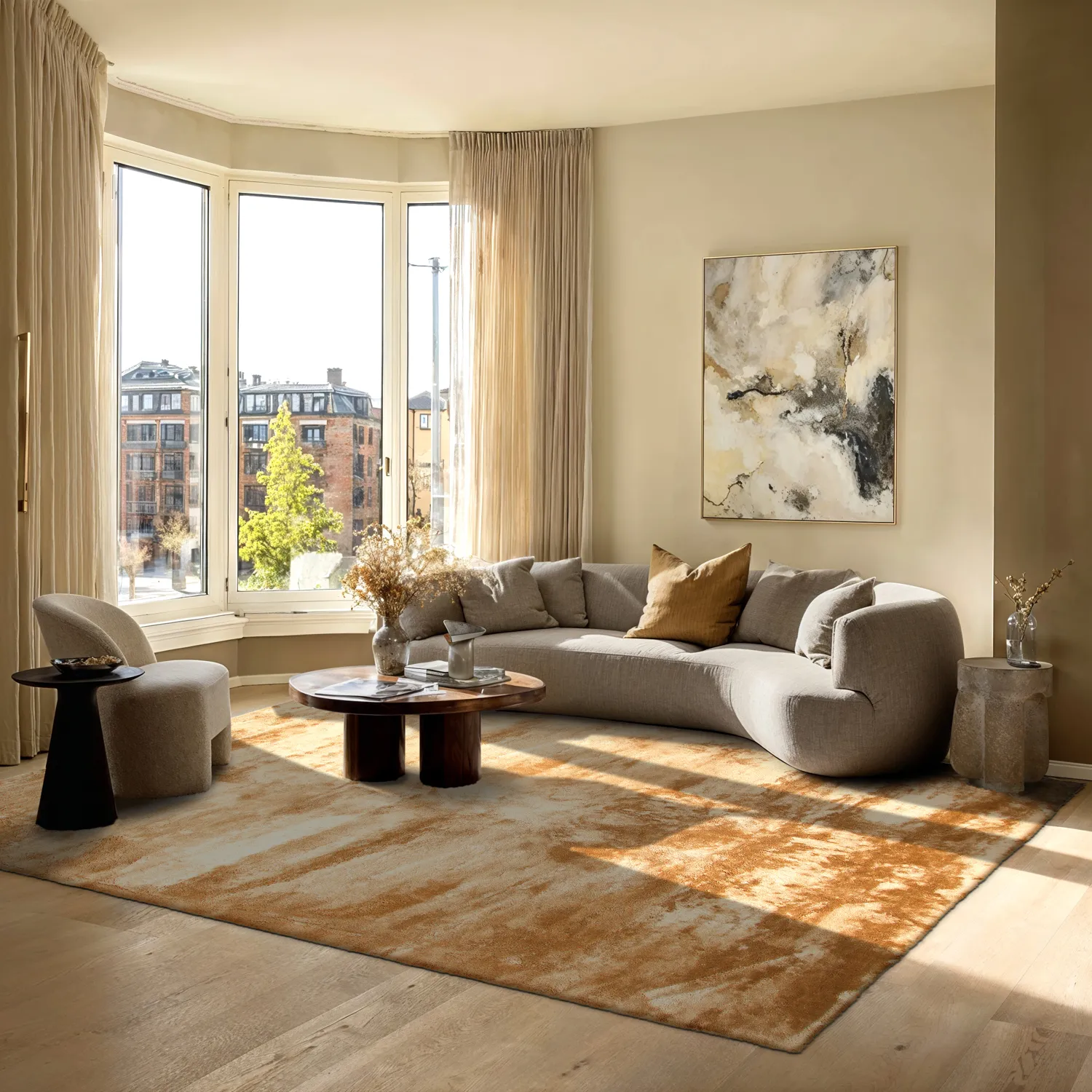 Ryatæpper - Aranga Super Soft Fur (lys orange)