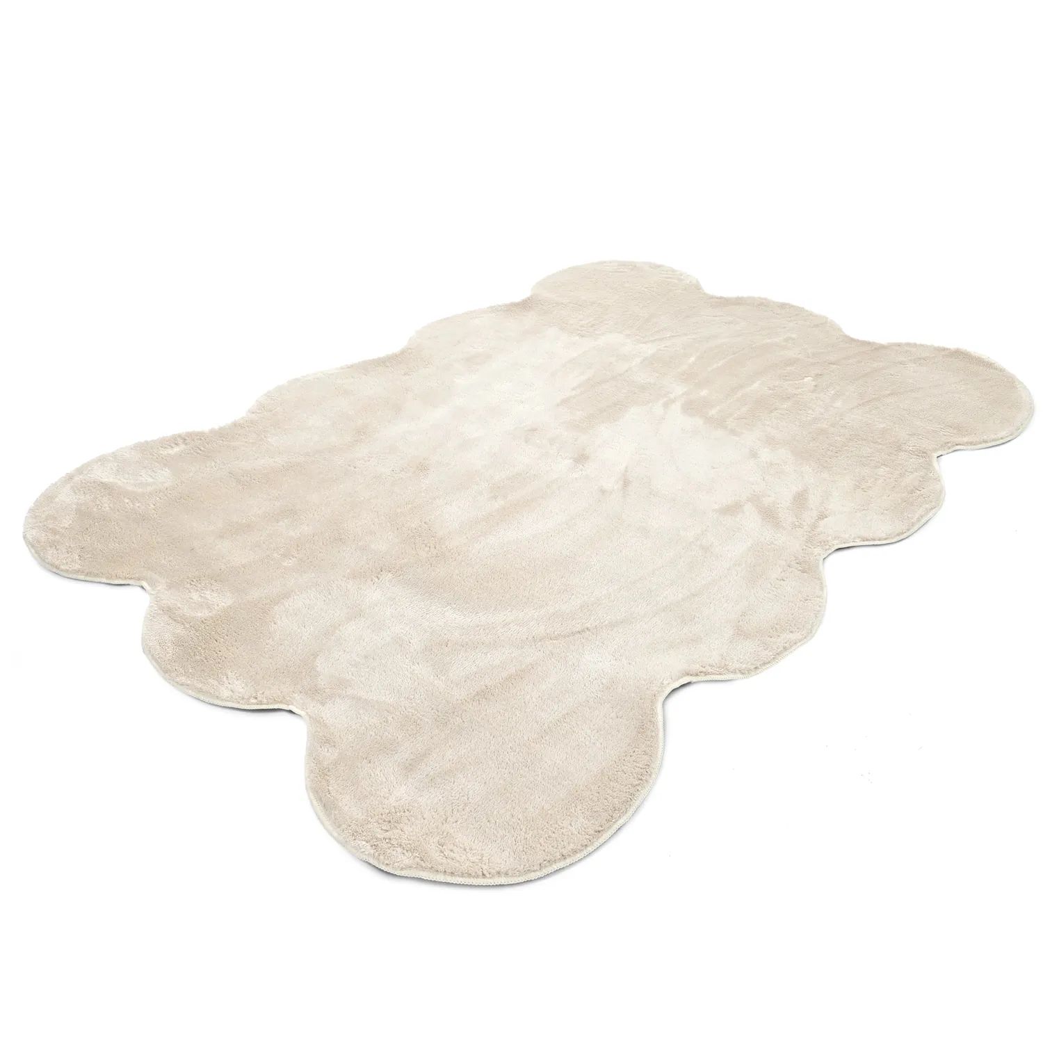 Bølget ryatæppe - Aranga Super Soft Fur (beige)