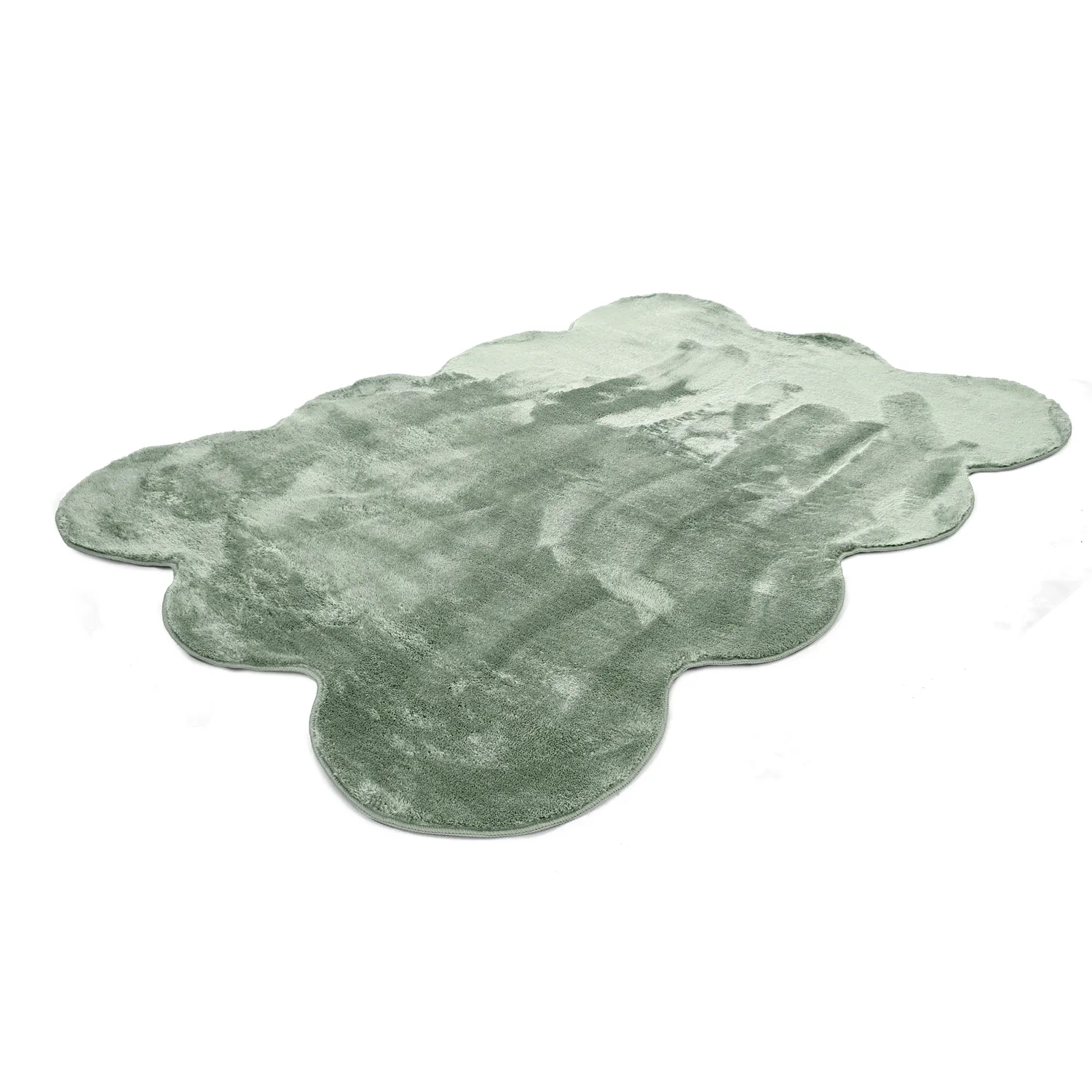 Bølget ryatæppe - Aranga Super Soft Fur (grøn)