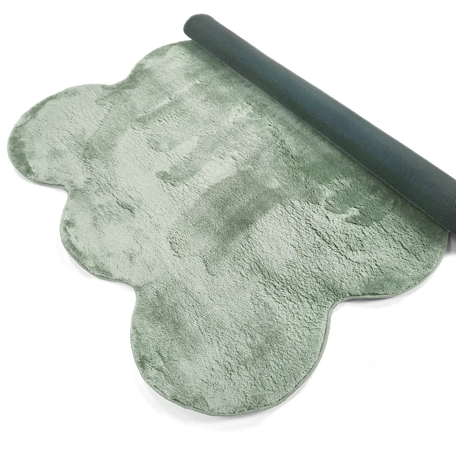 Bølget ryatæppe - Aranga Super Soft Fur (grøn)