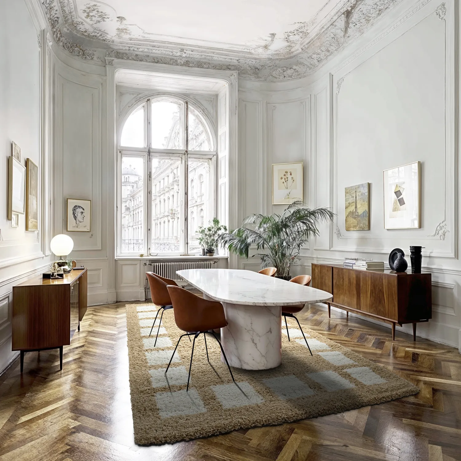 Ryatæpper - Asilah (beige/hvid)