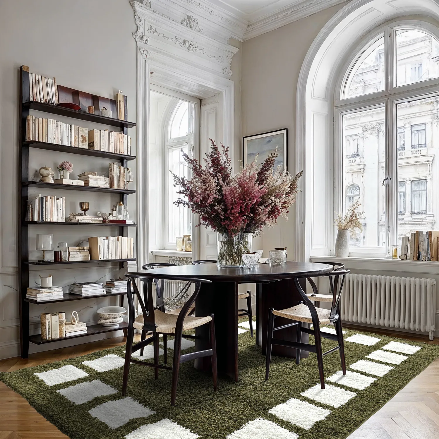 Ryatæpper - Asilah (grøn/hvid)